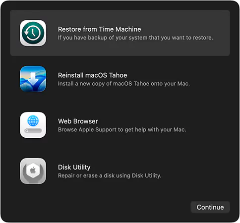 Mac Recovery Mode Options