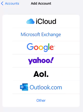 Add a mail account on your iPhone