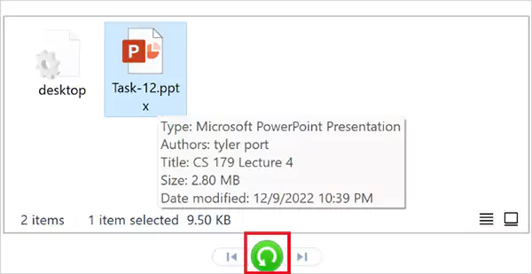 Click on the green button