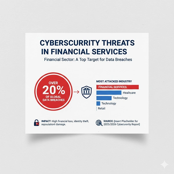 Cybersecurity threats in financial services.
