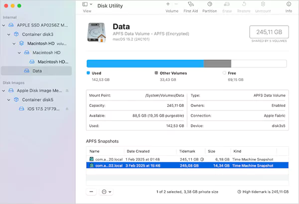 Local snapshots on macOS