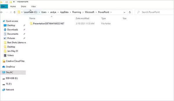 Location of AutoRecove folder on Windows and Mac