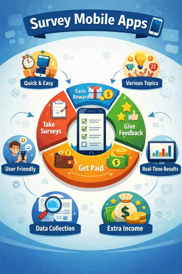 Mobile survey apps working explained. 