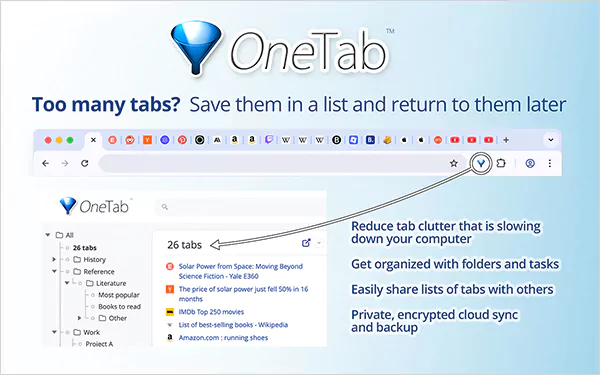 OneTab Chrome extension