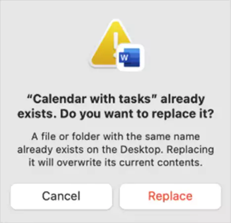 Overwriting files on Mac