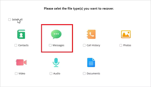 Select the Messages option
