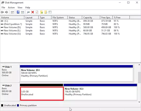 Select the missing partition