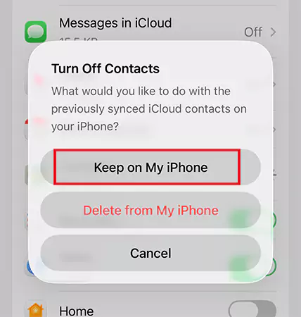 Tap on Keep on My iPhone