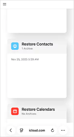 Tap on Restore Contacts