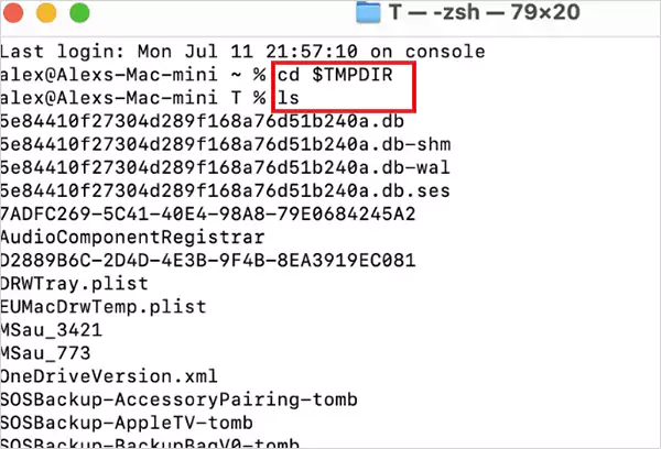 Temporary files on Mac