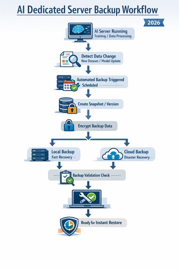 AI dedicated server backup workflow. 