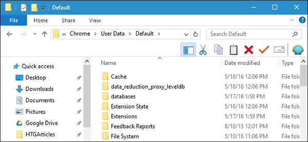 Bookmarks backup folder on Windows