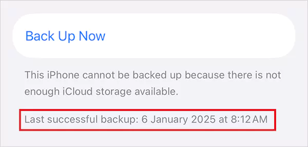 Check the date of your last backup