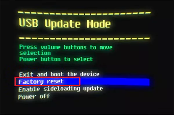Choose Factory reset