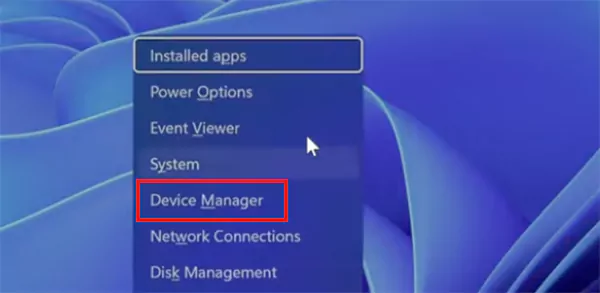 Click on Device Manager