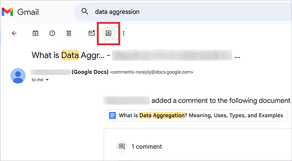 Click on the Move to Inbox button