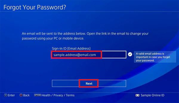 Enter the email and select Next