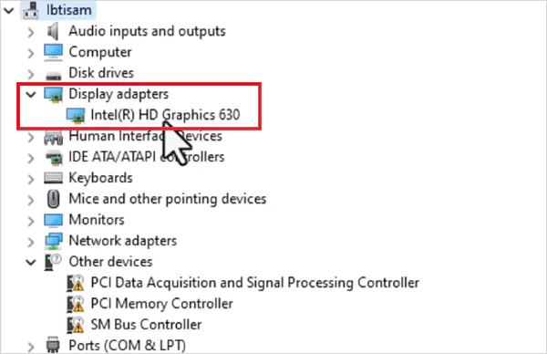 Expand the Display adapters