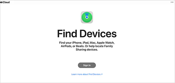 Go to iCloud com find