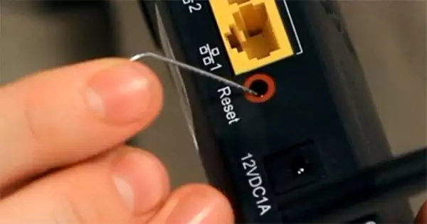 Hard resetting a router