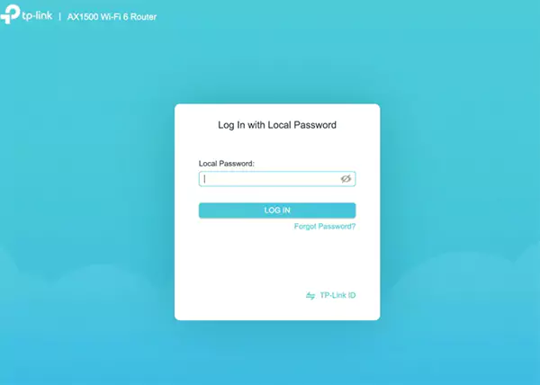 Log in to the routers admin page