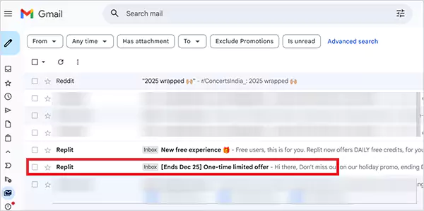 Open the desired email
