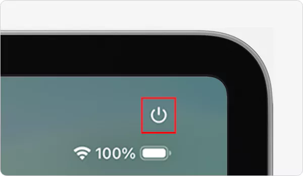 Power button in Control Center