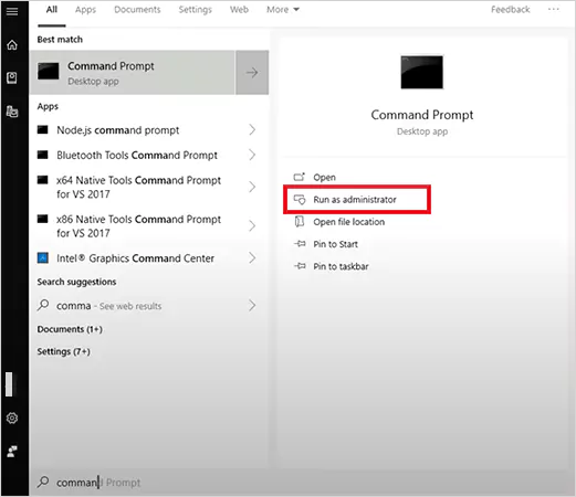 Run Command Prompt as an administrator