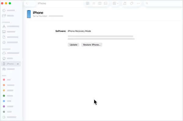Select iPhone on Finder