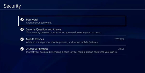 Select the Password option