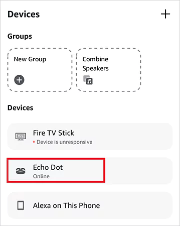 Select your Echo device