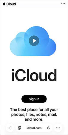 Sign in to iCloud com