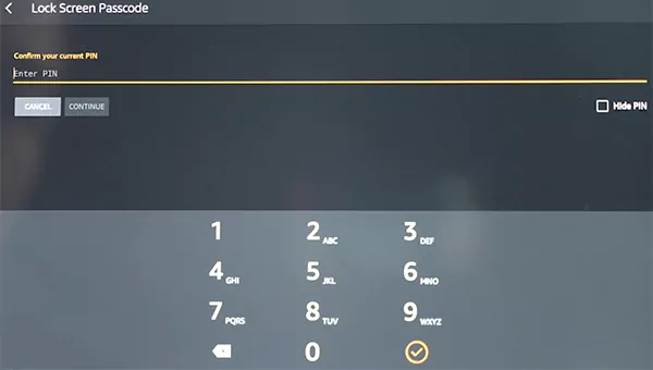 Enter your lock screen pin