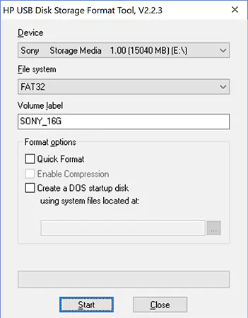 HP USB Disk Storage Format Tool