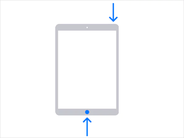 Press and hold the Home and Top buttons together