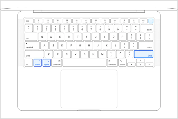 Reset SMC key combo on Intel Mac with T2