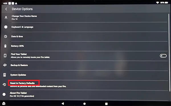 Reset to Factory Defaults