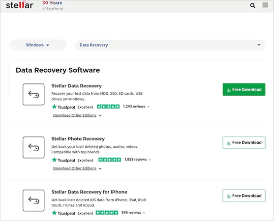 Stellar Data Recovery