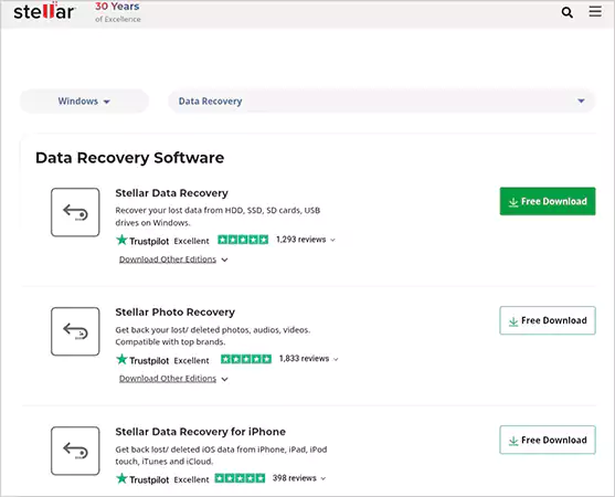 Stellar Data Recovery