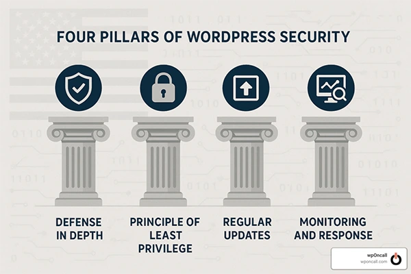 4 pillars of WordPress Security.
