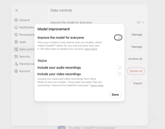 Control your data in AI tools