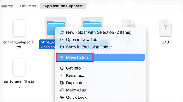 Delete leftover files of the app