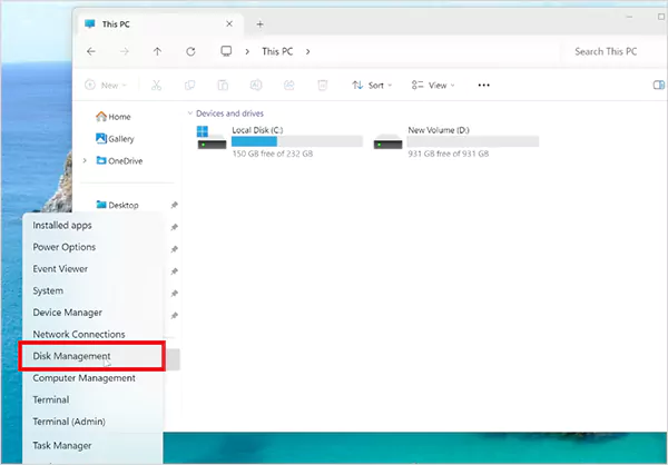 Open Disk Management