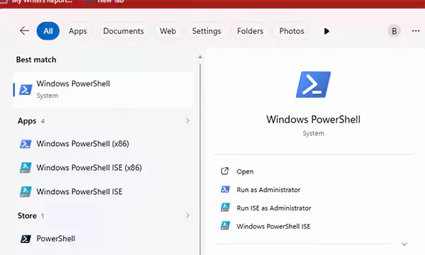 Open Windows PowerShell