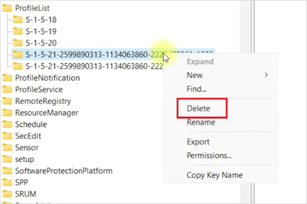 Right click on the SID and click Delete