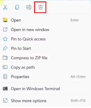 Right click the folder and delete