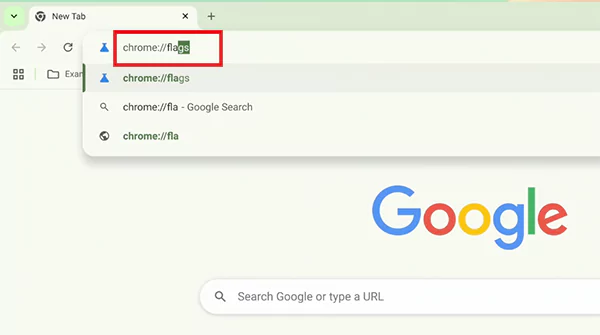 Search for chrome flags on Chrome