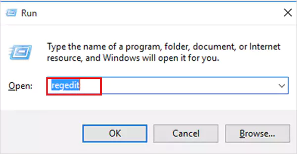 Type regedit and hit Enter