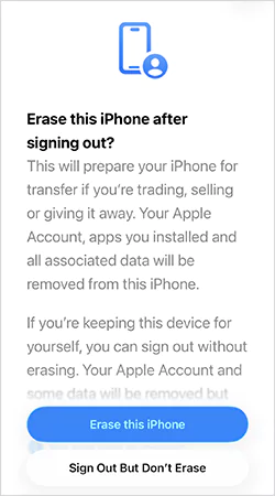 Choose whether to keep a copy of your data