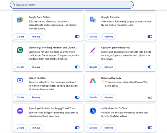 Chrome browser extensions on Mac